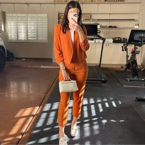 Babaton Burnt Orange Blazer Suit Set - Size 00